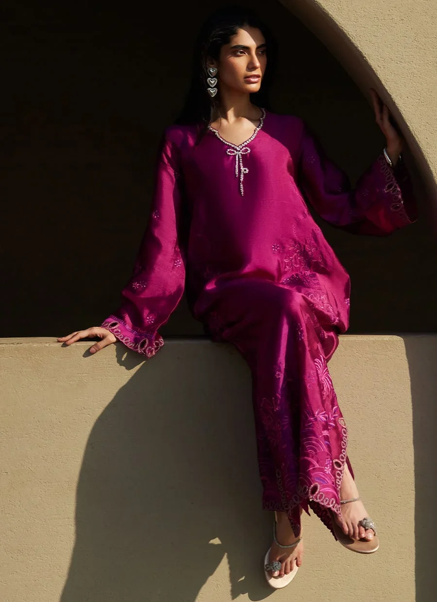 Aerie Hot Pink Kaftan – Farah Talib Aziz Luxury Pret Image 12