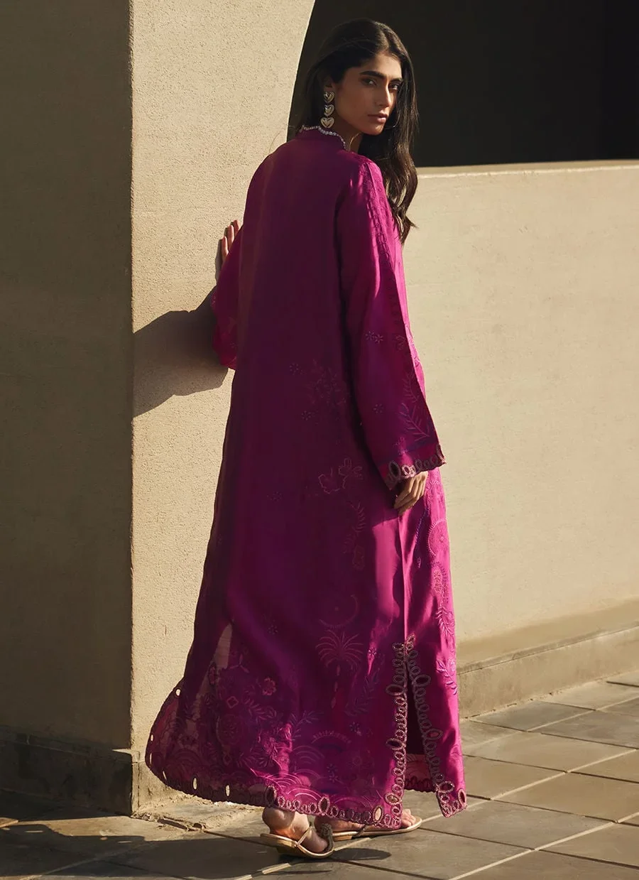 Aerie Hot Pink Kaftan – Farah Talib Aziz Luxury Pret Image 8