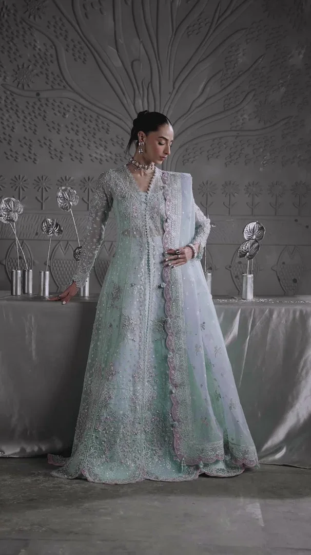 MF-08 Serene Aqua – Qalamkar Luxury Pret Image 1