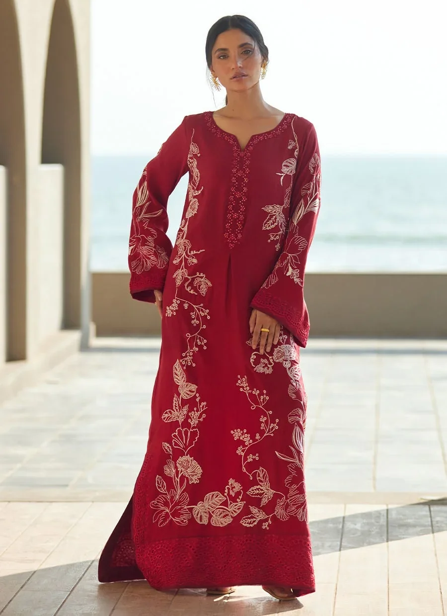 Siren Scarlett Silk Kaftan – Farah Talib Aziz Casual Wear Image 2