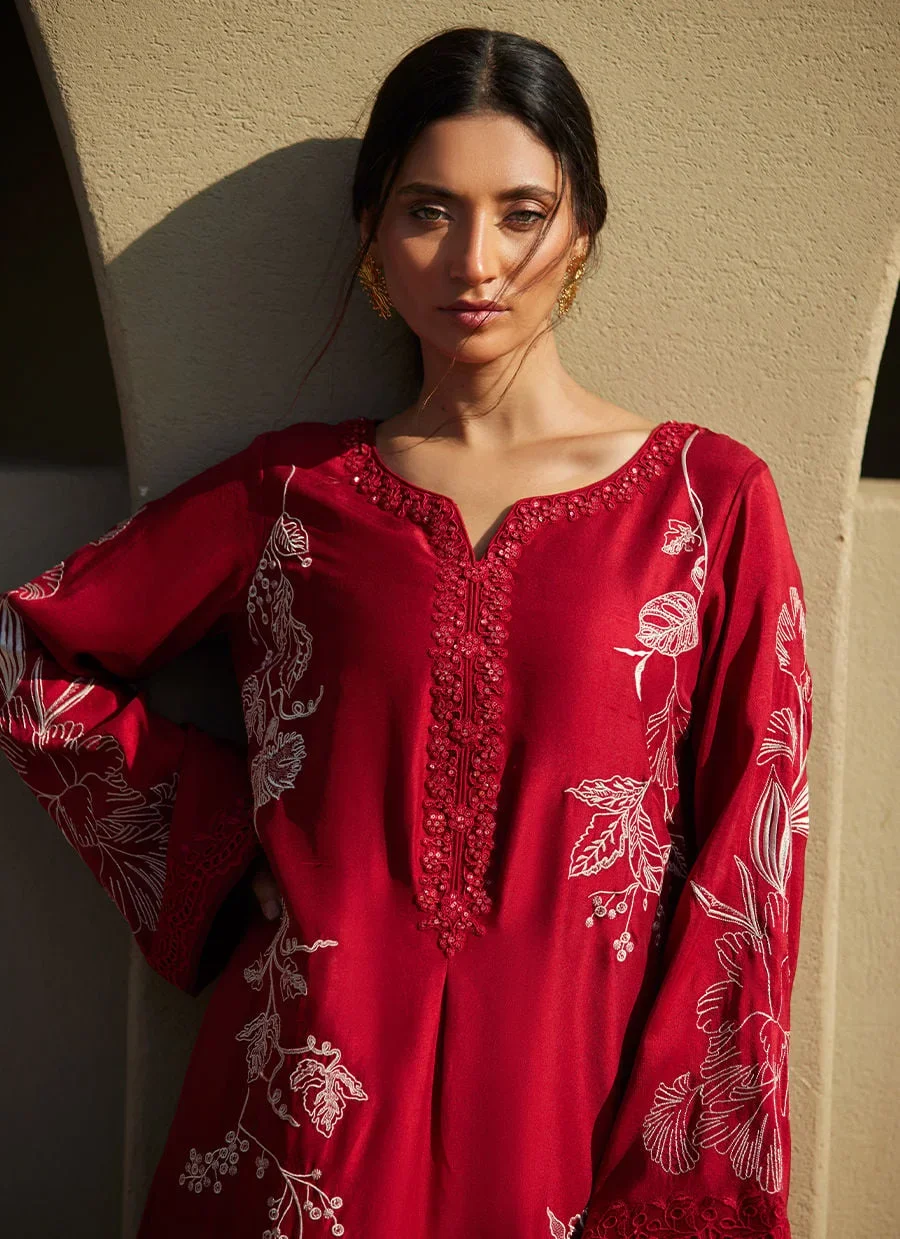 Siren Scarlett Silk Kaftan – Farah Talib Aziz Casual Wear Image 5