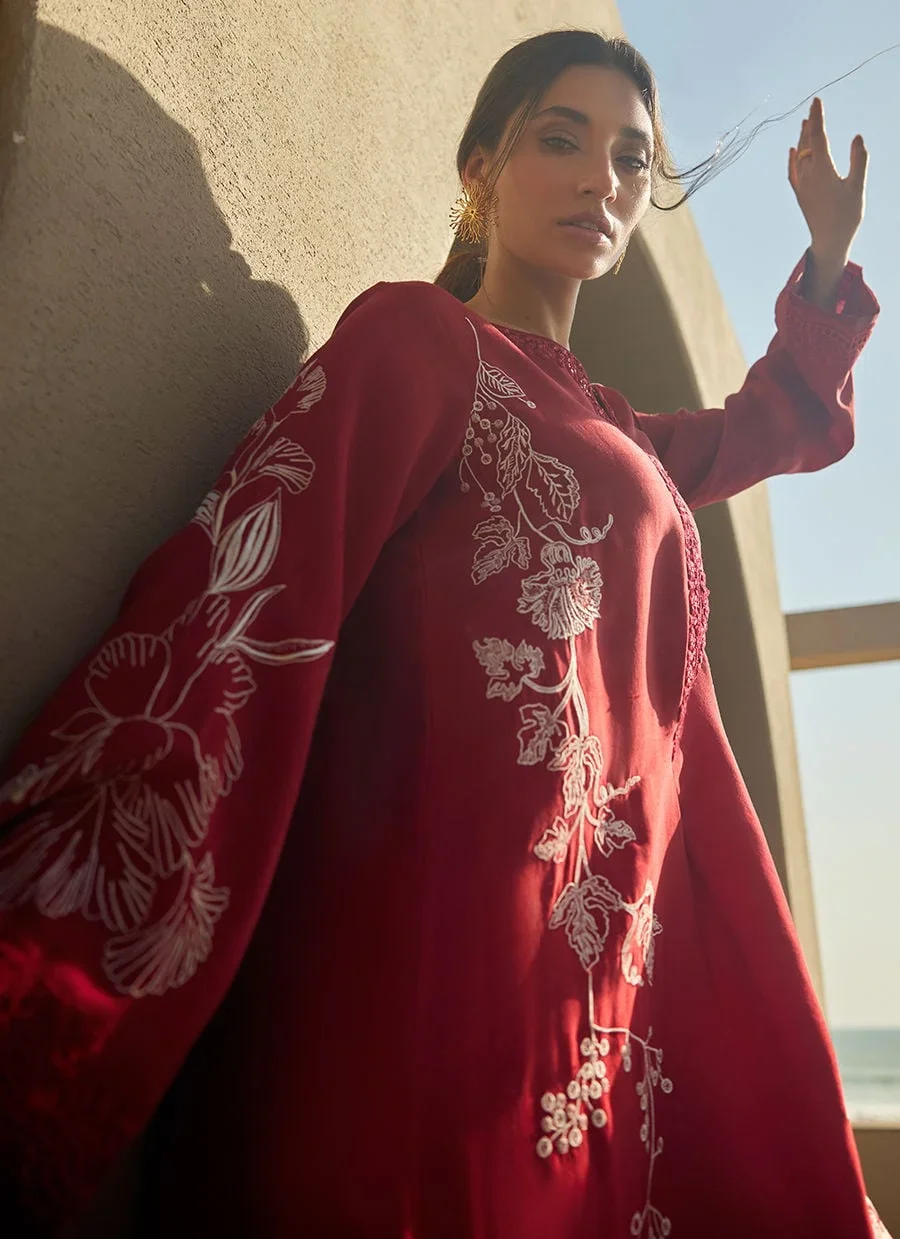 Siren Scarlett Silk Kaftan – Farah Talib Aziz Casual Wear Image 7