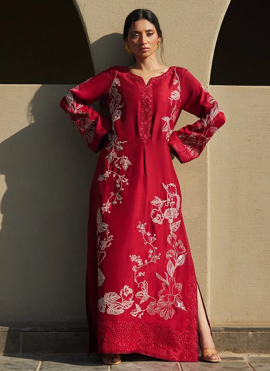 Siren Scarlett Silk Kaftan – Farah Talib Aziz Casual Wear Image 8