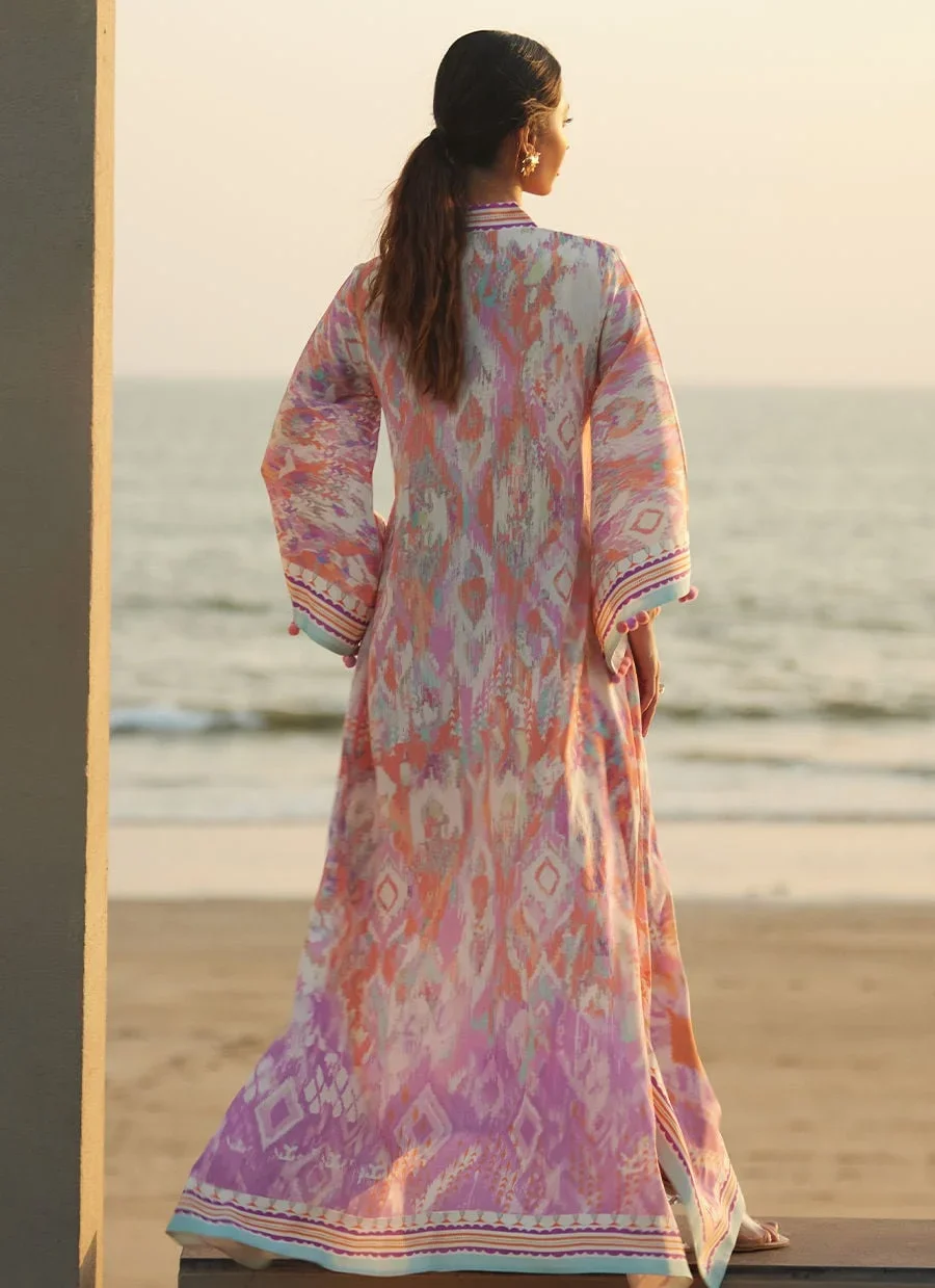 Solana Sunset Crepe Kaftan – Farah Talib Aziz Luxury Pret Image 5