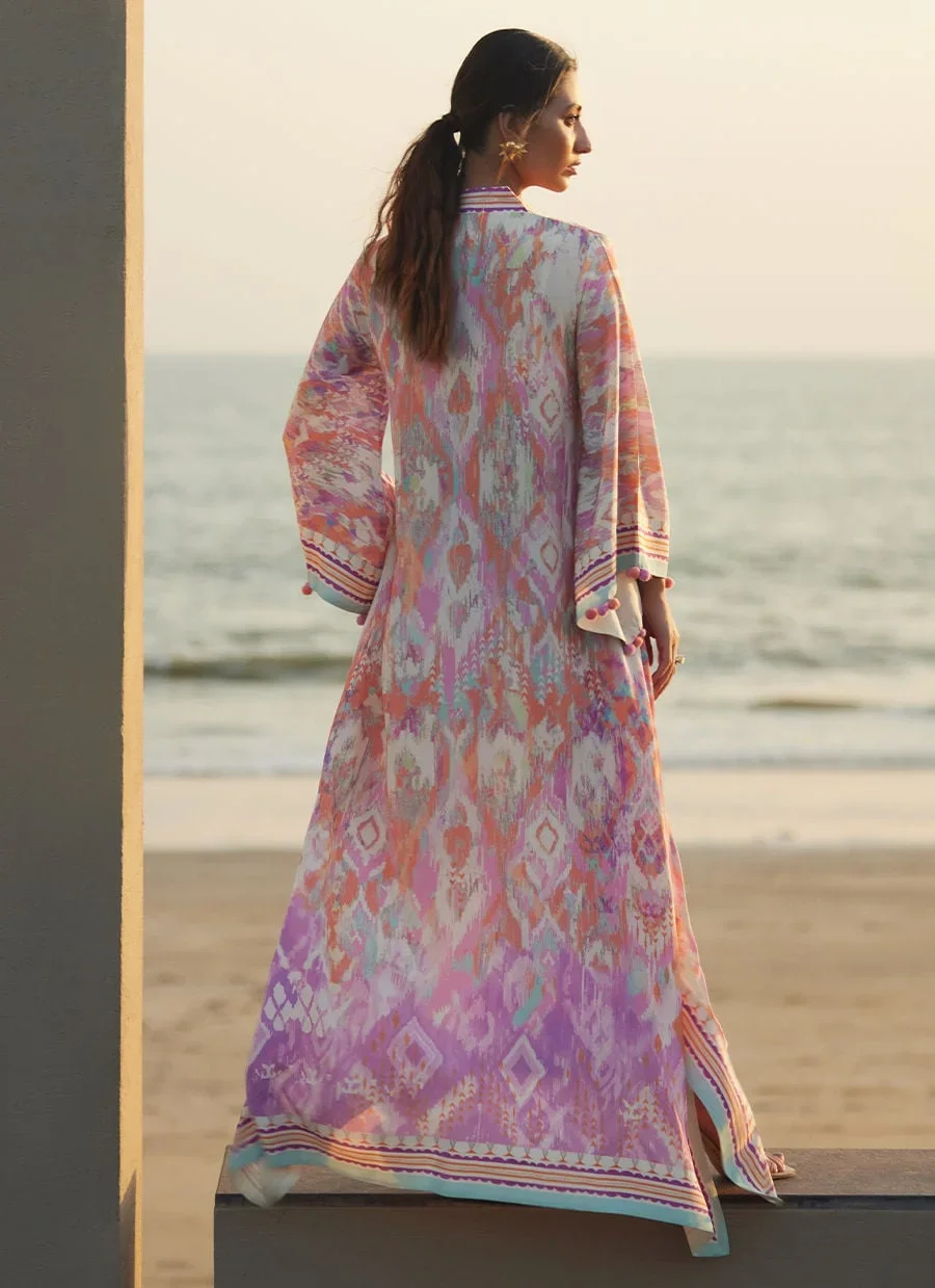 Solana Sunset Crepe Kaftan – Farah Talib Aziz Luxury Pret Image 8